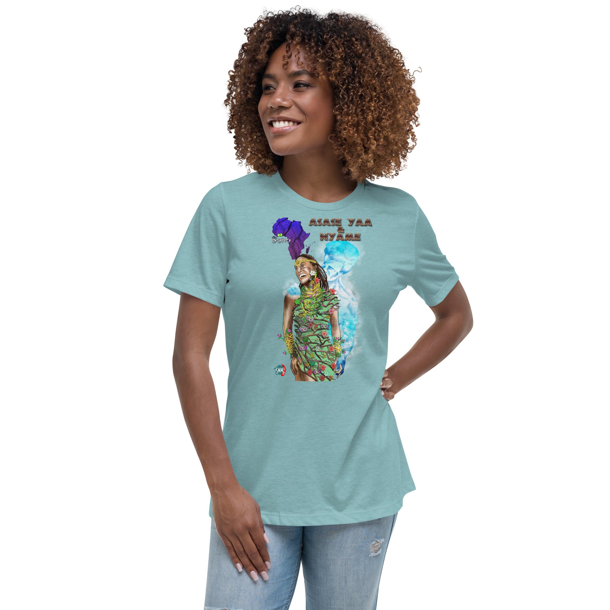 Women's Afrikkan Pantheon Nyame & Asase Yaa t-shirt - 9ja Pop Art Custom T-Shirt/Wearable Art Store