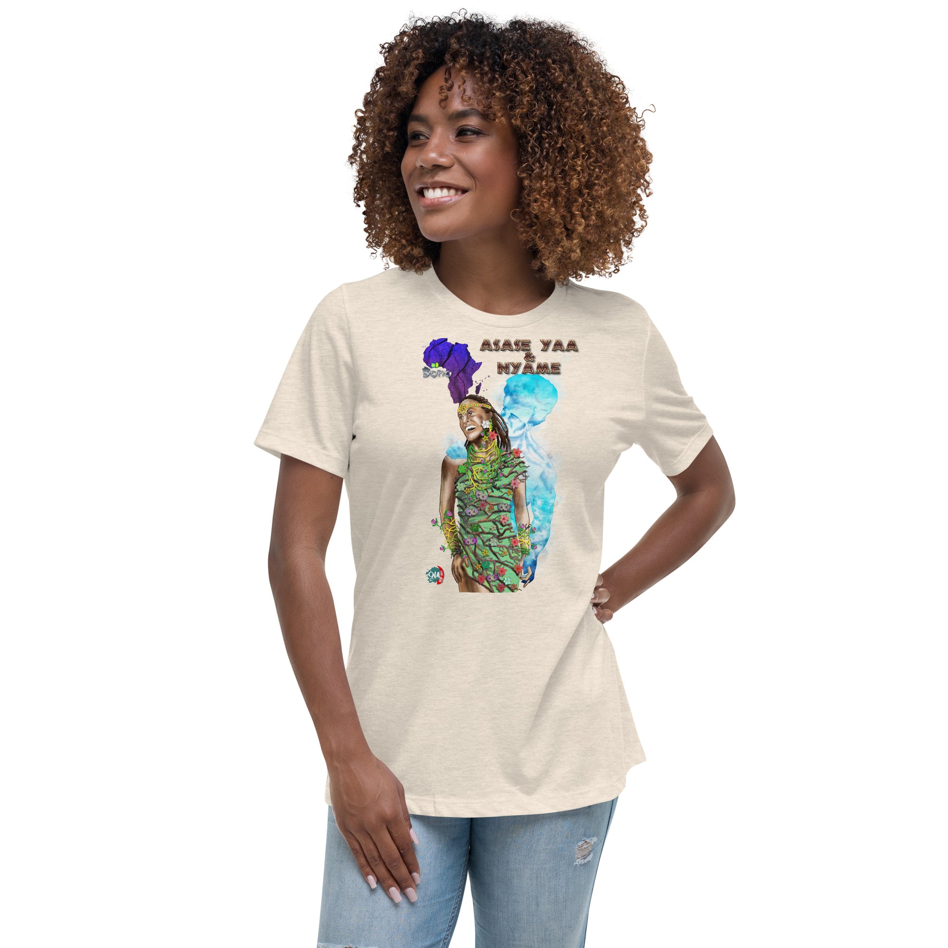 Women's Afrikkan Pantheon Nyame & Asase Yaa t-shirt - 9ja Pop Art Custom T-Shirt/Wearable Art Store