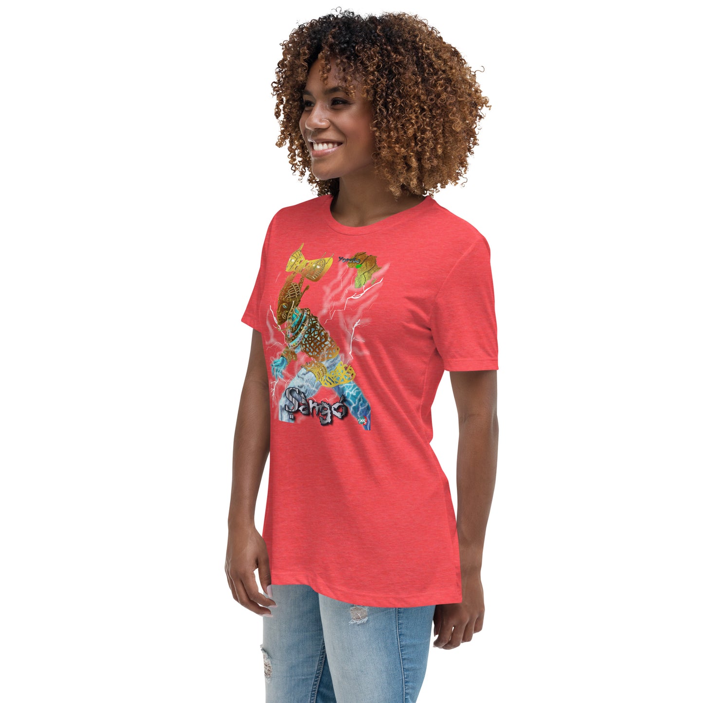 Women's Afrikkan Pantheon (African Gods) Ṣàngó graphic t-shirt (Shango)