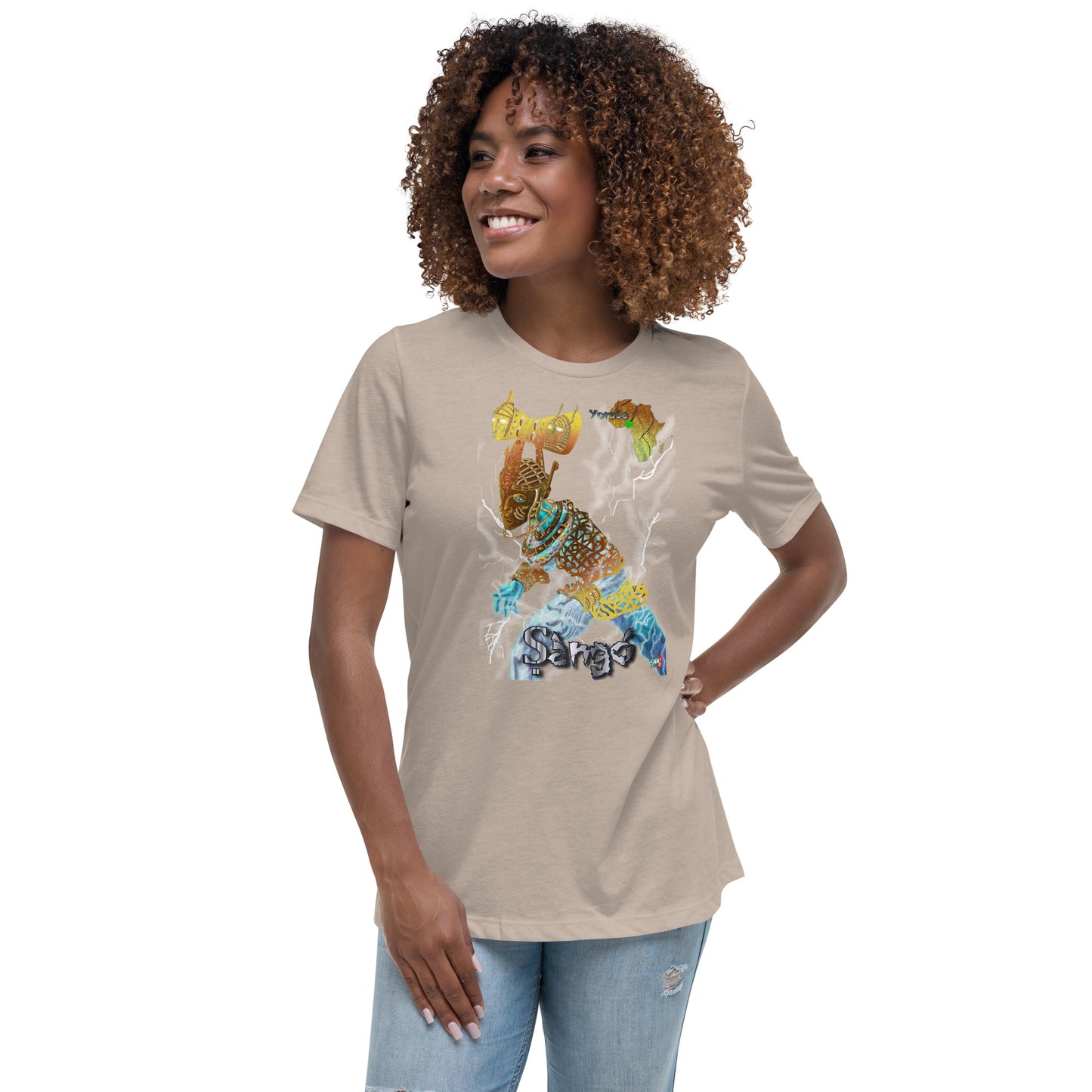 Women's Afrikkan Pantheon (African Gods) Ṣàngó graphic t-shirt (Shango)