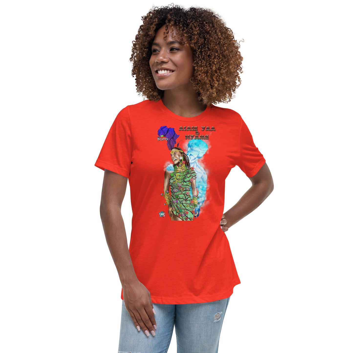 Women's Afrikkan Pantheon Nyame & Asase Yaa t-shirt - 9ja Pop Art Custom T-Shirt/Wearable Art Store