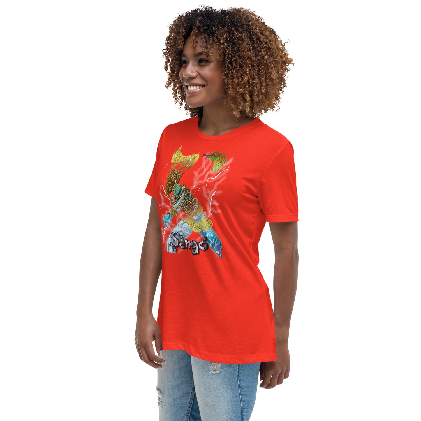 Women's Afrikkan Pantheon (African Gods) Ṣàngó graphic t-shirt (Shango)